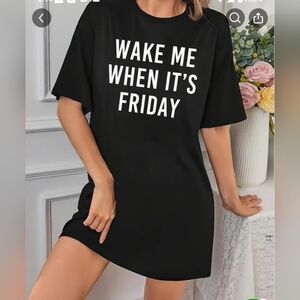 Black Graphic T-Shirt Dress